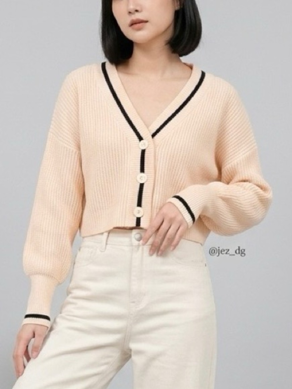 F056 OAK + FORT Varsity Cardigan